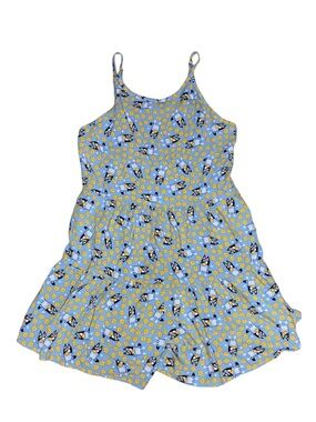 Bluey Girls' Floral Print Smocked Back Romper Size XL (14) Spaghetti Strap
